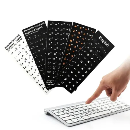 Tastaturaufkleber – für 10 bis 17 Zoll Laptop – Englisch – Spanisch – Französisch – Arabisch – Russisch