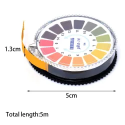 PH teststrimler - alkalisk / syreindikator - papirrull - 0-14 PH