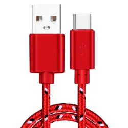 Nylonflätad kabel - data / synk / snabbladdning - USB typ C