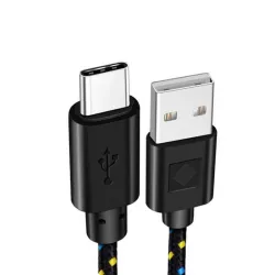 Nylonflettet kabel - data / synkronisering / hurtiglading - USB Type C