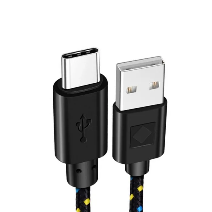 Câble tressé en nylon - données / synchronisation / charge rapide - USB Type C