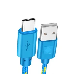 Nylonflätad kabel - data / synk / snabbladdning - USB typ C