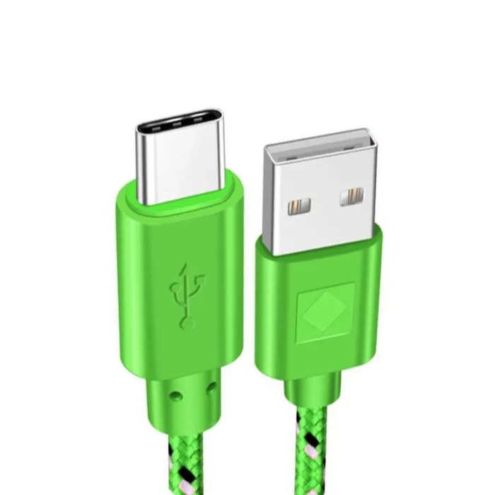 Nylonflätad kabel - data / synk / snabbladdning - USB typ C