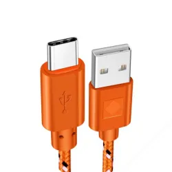 Nylonflätad kabel - data / synk / snabbladdning - USB typ C
