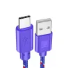 Nailonpunoskaapeli - data / synkronointi / nopea lataus - USB Type C