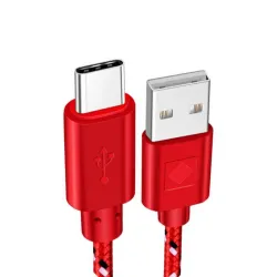 Nylonflätad kabel - data / synk / snabbladdning - USB typ C