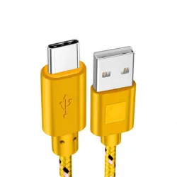 Nylonflätad kabel - data / synk / snabbladdning - USB typ C