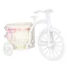 Plastic white bicycle - decorative flower basket - containerGarden