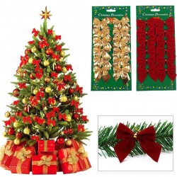 Dekorative juletræssløjfer - 12 stk