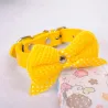 Lederhalsband mit gestrickter Schleife - für Hunde / Katzen