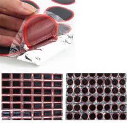 Fietsbanden reparatie stickers - vierkant/rond - 25mm - 48 stuksReparatie