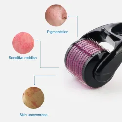 Derma roller - microagulhamento - agulha de titânio - para rosto/pescoço
