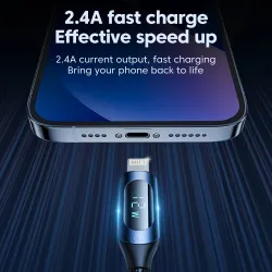 Cabo de carregamento rápido USB - para iPhone - com display LED