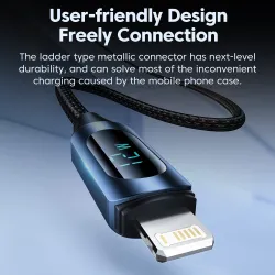 Câble de charge rapide USB - pour iPhone - avec affichage LED