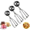 Pelle inox - manche ressort - pour glace / purée - 3 pièces