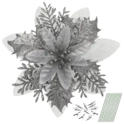 Glitterroser - Juletræspynt - 12 stk