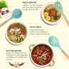 Silicone kitchen utensils - with wooden handle - 11 piecesCutlery