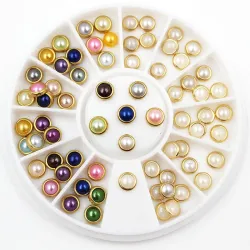 Décoration nail art - roue à rivets / style marin / strass