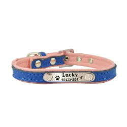 Hunde-/kattehalsbånd - ID Tag - personalisert - gravert - skinn