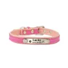 Hunde-/kattehalsbånd - ID Tag - personalisert - gravert - skinn