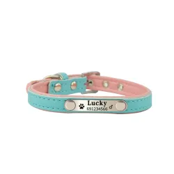 Hunde-/Katzenhalsband – ID-Tag – personalisiert – graviert – Leder