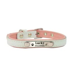 Hunde-/Katzenhalsband – ID-Tag – personalisiert – graviert – Leder