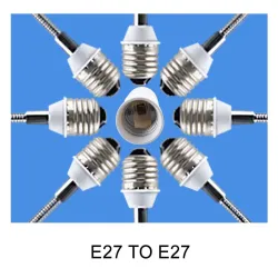 E27 til E27 armatur - fleksibel pæreholder - forlengelse - lysadapter