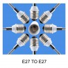 E27 til E27 fitting - fleksibel pæreholder - forlænger - lysadapter