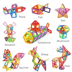 Blocchi di plastica magnetici - set di costruzioni - giocattolo educativo