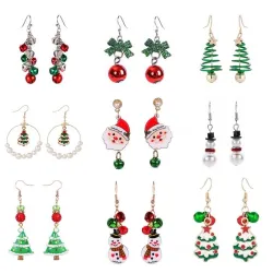 Brincos motivos de natal - boneco de neve - árvore de natal - flocos de neve