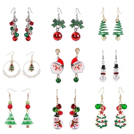 Boucles d'oreilles motifs de Noël - bonhomme de neige - sapin de Noël - flocons de neige