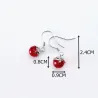 Boule cristal rouge / flocon de neige - boucles d'oreilles