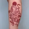 Tatouage temporaire - autocollant - dragon rouge