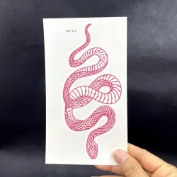 Tatouage temporaire - autocollant - serpent rouge
