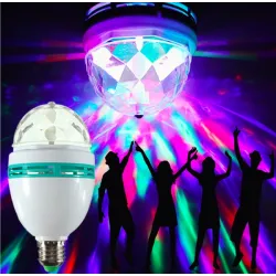 Lampe de scène LED RGB rotative - ampoule - activée par le son - E27