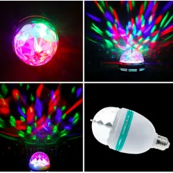 Rotating RGB LED stage light - bulb - sound activated - E27Stage & events lighting
