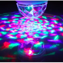 Roterende RGB LED scenelys - pære - lydaktivert - E27