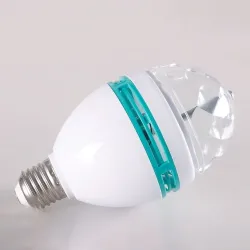 Roterende RGB LED scenelys - pære - lydaktivert - E27