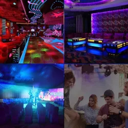 Roterende RGB LED scenelys - pære - lydaktivert - E27