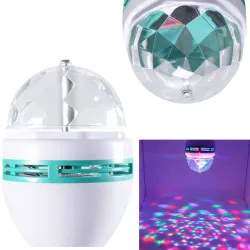 Roterende RGB LED scenelys - pære - lydaktivert - E27
