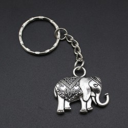 Vintage hopea elefantti - avaimenperä