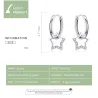 Petites boucles d'oreilles créoles avec étoile en cristal - argent sterling 925