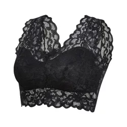 Reggiseno sexy in pizzo - top corto - con push up - senza ferretto