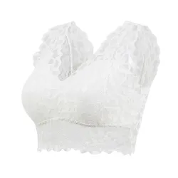 Sutiã de renda sexy - top curto - com push up - sem aro