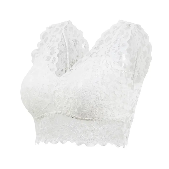 Sutiã de renda sexy - top curto - com push up - sem aro