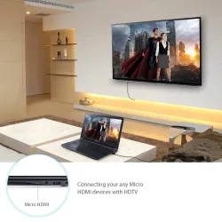 Câble micro HDMI vers HDMI - V1.4 - 1080P - ultra HD