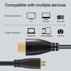Câble micro HDMI vers HDMI - V1.4 - 1080P - ultra HD