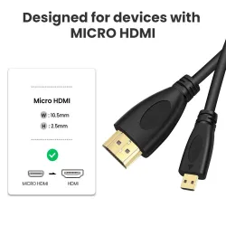 Câble micro HDMI vers HDMI - V1.4 - 1080P - ultra HD