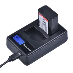 2000mAh NP-FW50 NP FW50 kamerabatteri - LCD USB dobbel lader - for Sony Alpha a6500 a6300 a6000 - 2 stk.
