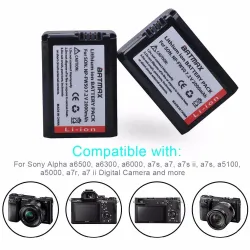 2000mAh NP-FW50 NP FW50 kameran akku - LCD USB-kaksoislaturi - Sony Alpha a6500 a6300 a6000 - 2 kpl